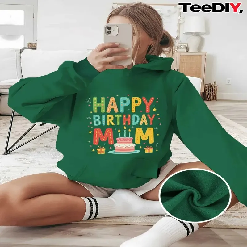 

Зима-Осень, женская одежда больших размеров, женская толстовка больших размеров, с днем рождения, мама, торт, воздушные шары, принт, дышащая ткань, элегантная