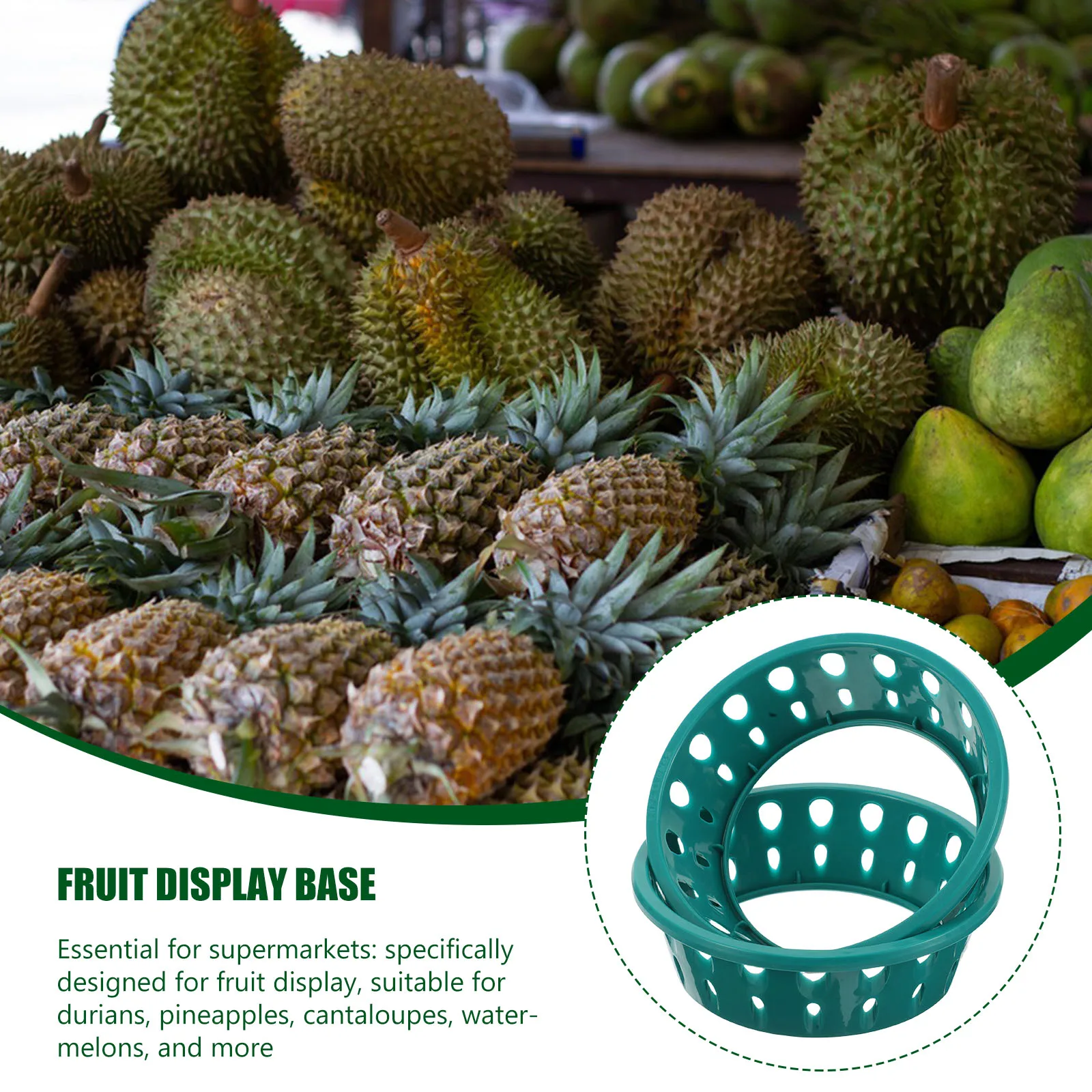 

2pcs Fruit Cushion Rack for Watermelon Display Organizer Suitable Durians Pineapples Cantaloupes Stable Design Practical