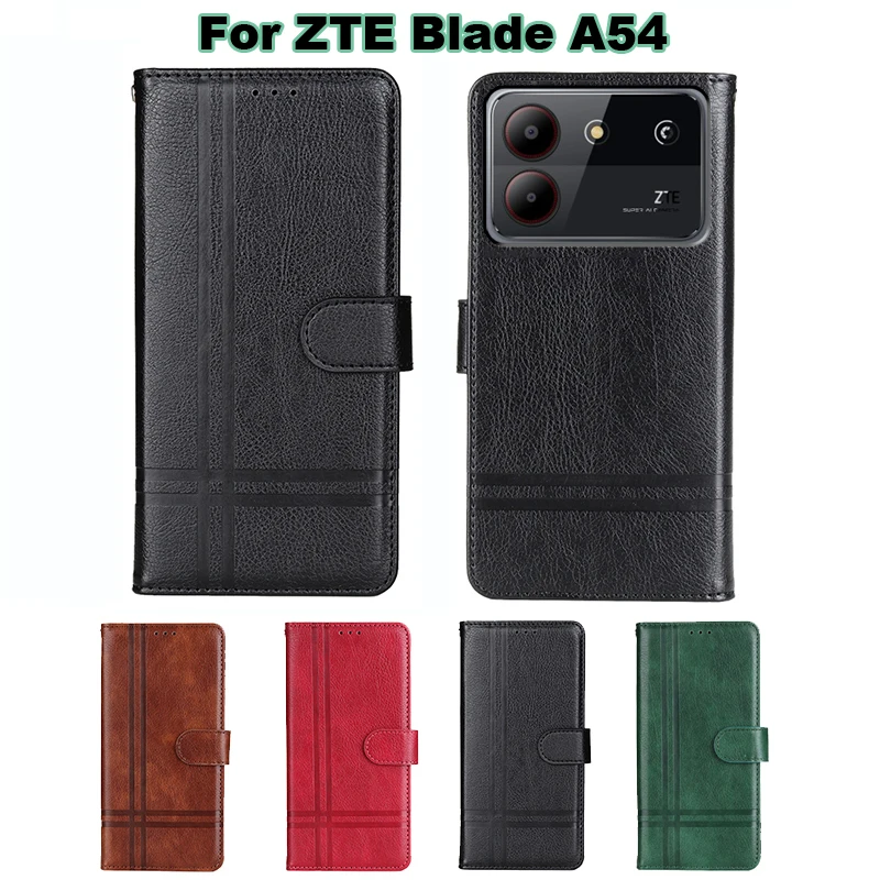 

чехол на ZTE Blade A54 4G Case Original Leather Capas Book Stand Magnetic Phone Cover For Fundas ZTE Blade A54 A 54 Wallet Cases