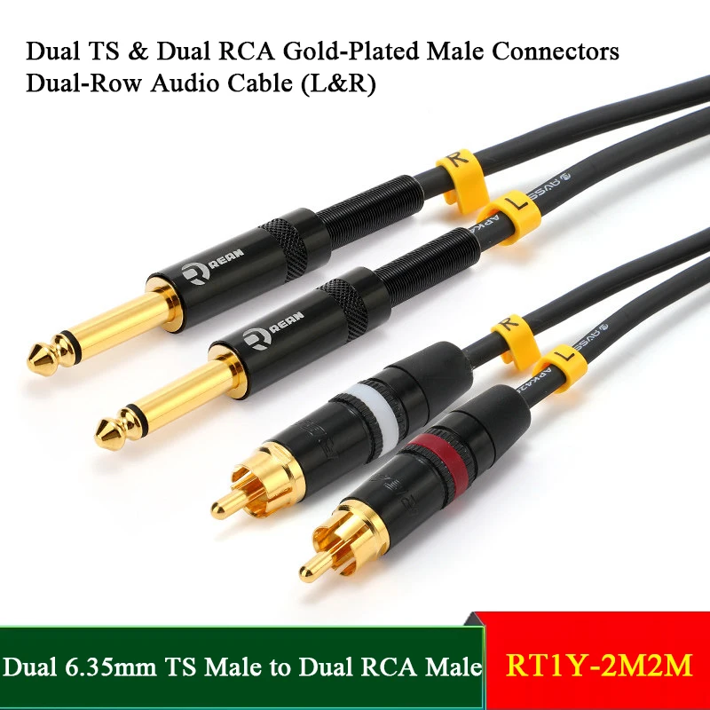 

6.35mm to RCA Stereo Audio Cable, Professional Mixer CD Player Connection Cable, Dual RCA Left Right Channel Shielded Cable