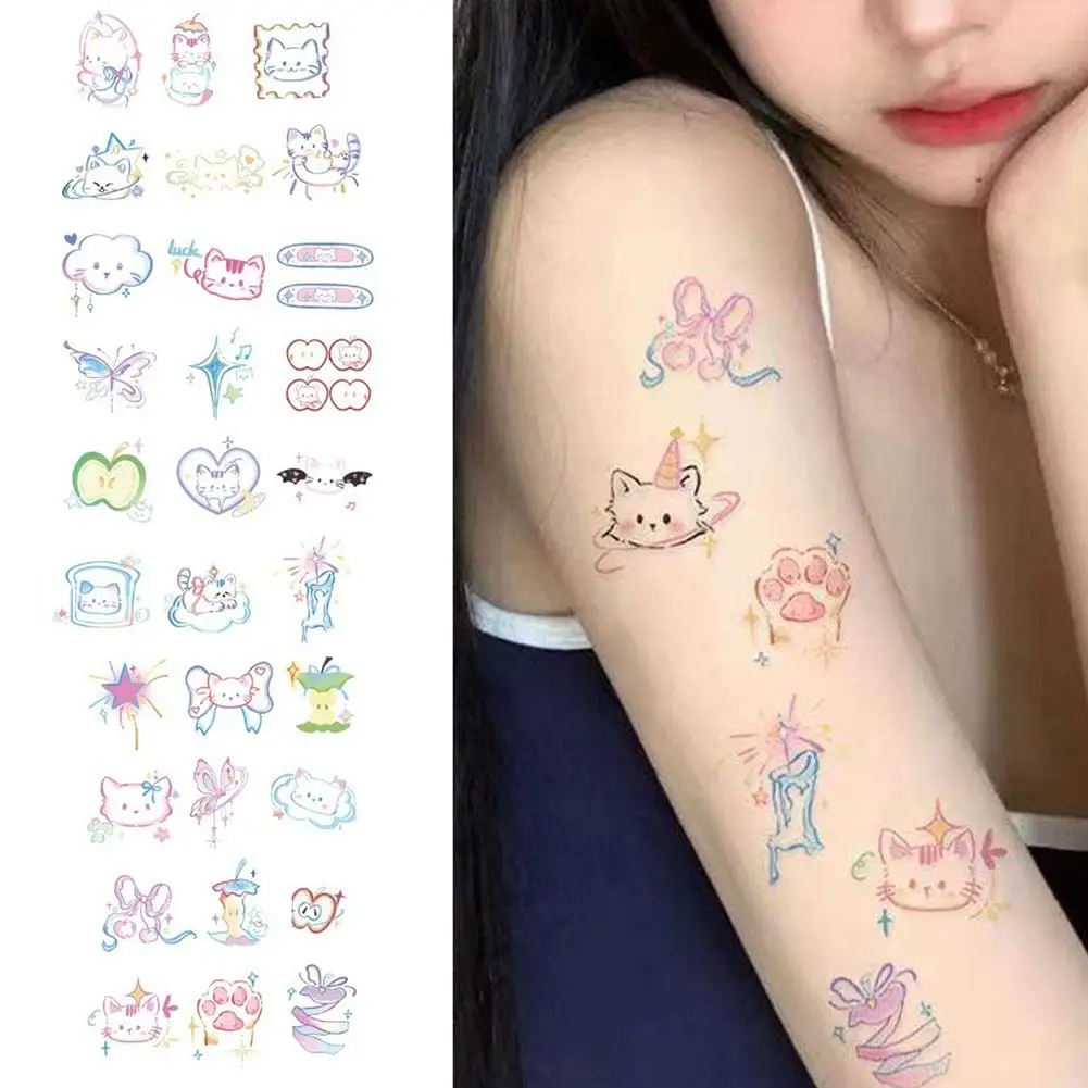 タトゥーステッカー ファッション かわいい女の子 防水 洗える アニメ ギフトステッカー パーティー 非毒性 P3K0