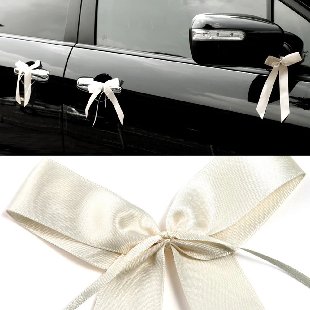 

10 Pcs Bow Ribbon Wedding Decor Decoration Knot Riband Polyester Tie Car Decorate