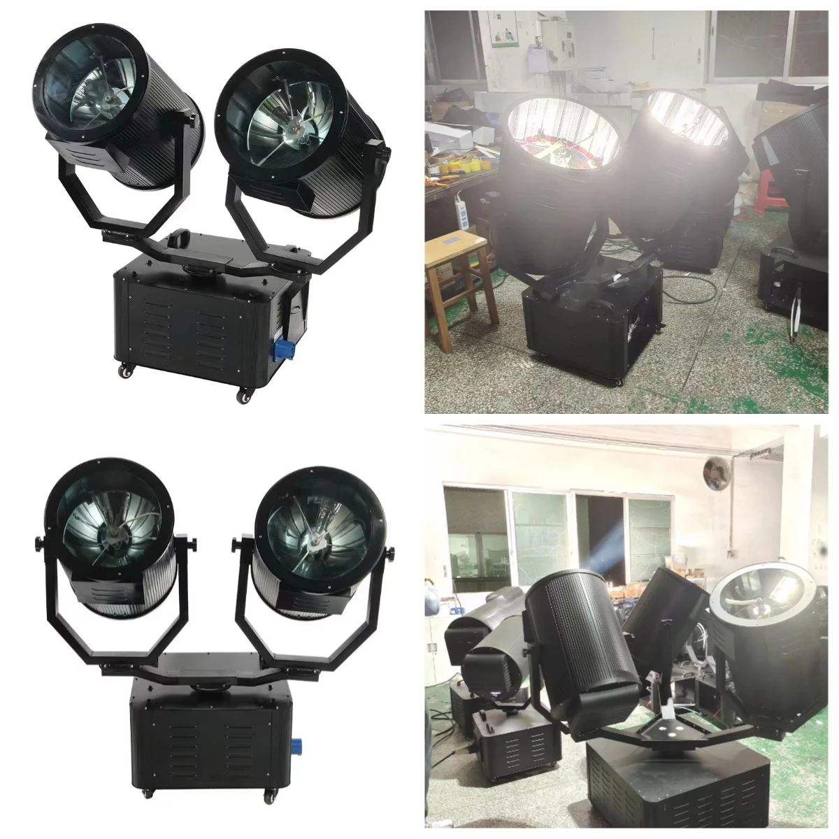 *High Brightness 1000W Remote Searchlight Double-Headed High-Power LED Outdoor IP55 Long-Range Lighting with HID Light Source