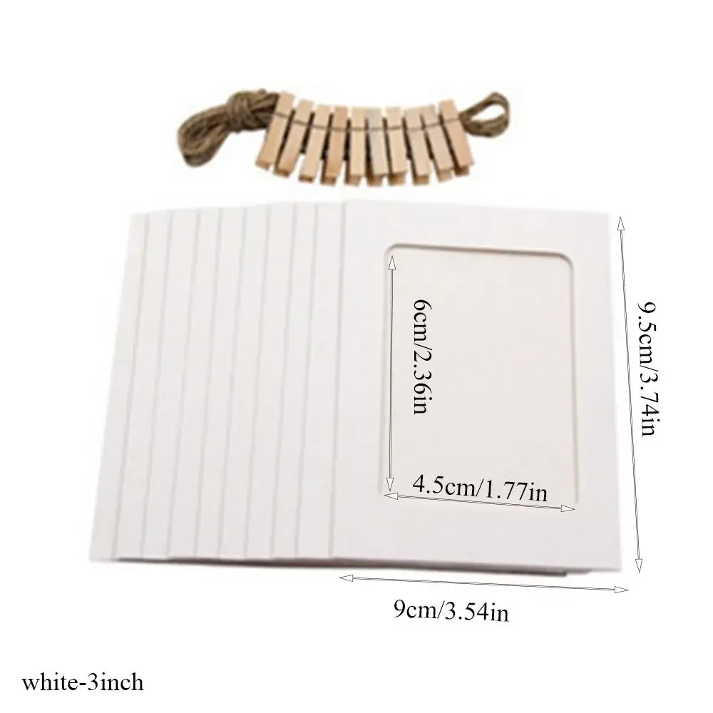 10pcs DIY Kraft Paper Picture Frames with Clips