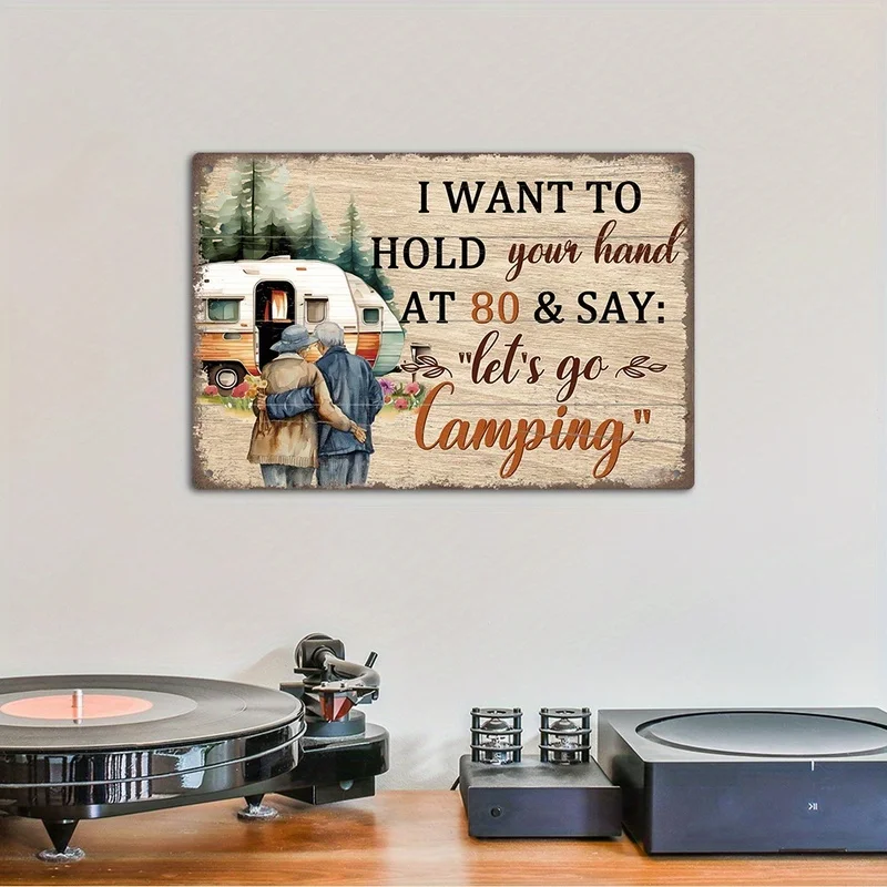 1Pc Vintage Metal Tin Sign, Wish To Hold Your Hand At 80 And Say 