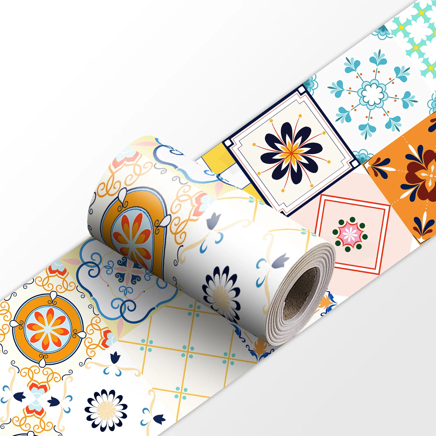 28 Stile Mandala-Design Taillenlinien-Dekorstreifen Wasserdichter Badezimmer-Sockel Selbstklebender Küchen-Fliesenaufkleber – Detail 34