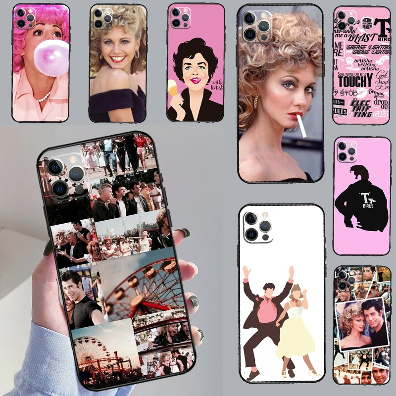 Grease Cover For iPhone 12 11 13 14 15 Pro Max Mini 8 7 Plus SE 2022 2020 XS Max X XR Phone Case