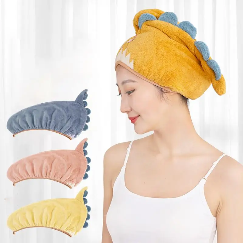 Hair Towel Wrap Dinosaur Design Absorbent Wrap Turban For Long Hair Bathroom Hair Supply For Makeup Shower Massage Spa Hot