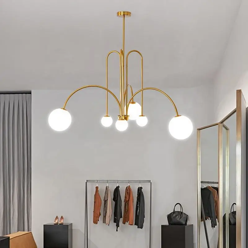 

Nordic Minimalist Pendant Light for Living Room Restaurant Lamp Cafe Clothing Store Art Black Gold Chandelier Ceiling Light Led