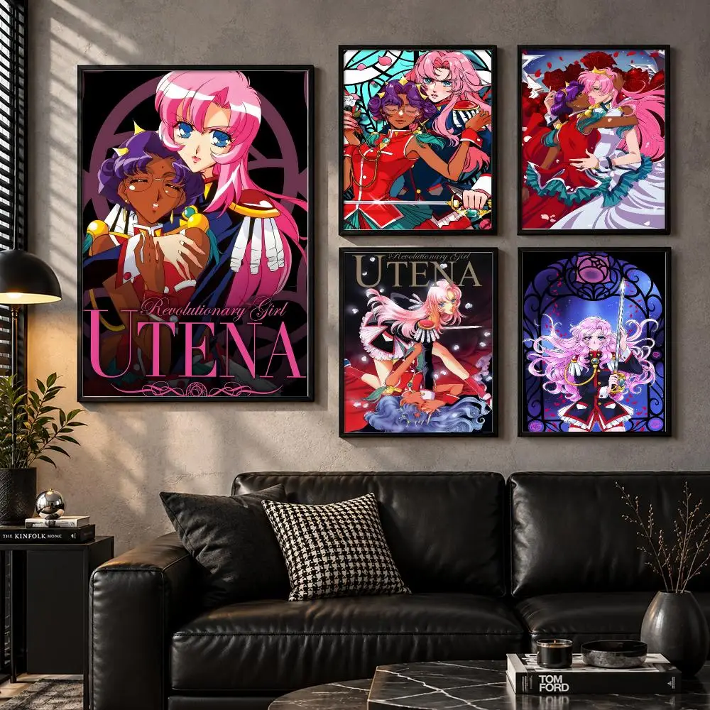 Stylized Colorful Dramatic Illustration Revolutionary Girl Utena Poster Aesthetic Unframed Wall Prints for Bedroom & Living Room