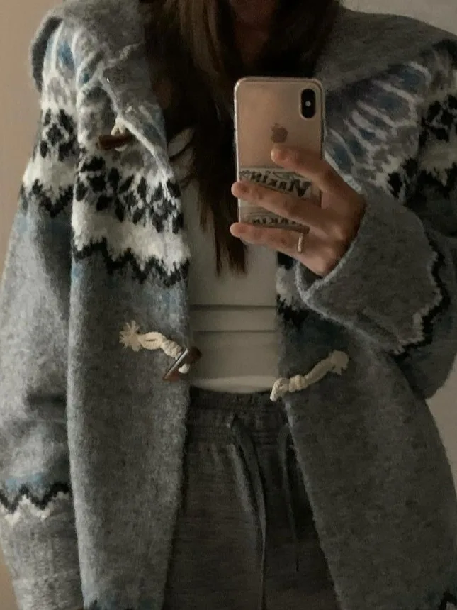 Retro Lapel Knitted Sweater Jaet Women Loose Lazy Sle Ele Open Cardigan Color Blo Floral Embroidery Casual Outerwear