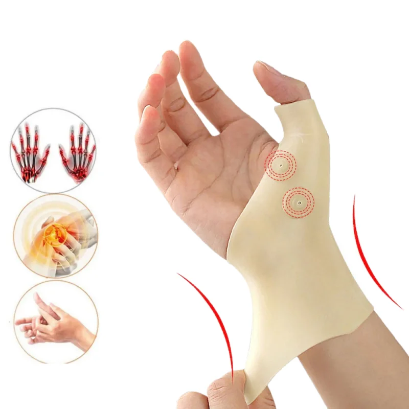 1pair Magnetic Wrist Guard Gloves Elastic Hand Care Silicone Glove Hand Thumb Support  Corrector Massage Gloves Protective Gear