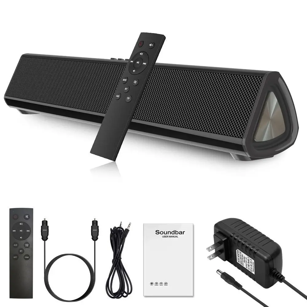 Petite barre de son pour TV cinéma avec Bluetooth, connexion USB AUX, système audio 2.1, adapté aux haut-parleurs portables sans fil d'extérieur