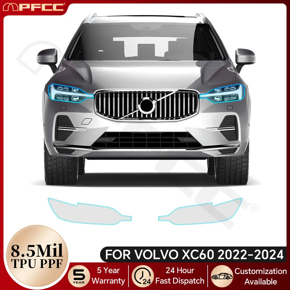 

For Volvo XC60 Inscription R Design 2022-2024 Headlight Rearview TPU Paint Protection Film Pre-cut PPF Clear Bra Anti-scratch