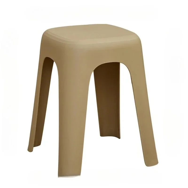Thickened adult plastic stool household simple leather pattern simple stackable plastic bench dining chair single stool