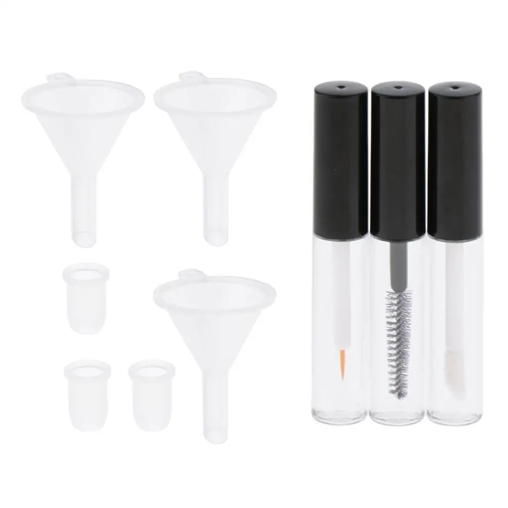 Empty Mascara Eyelash Growth Oil Lip Gloss Eyeliner Tube Bottles with Funnel