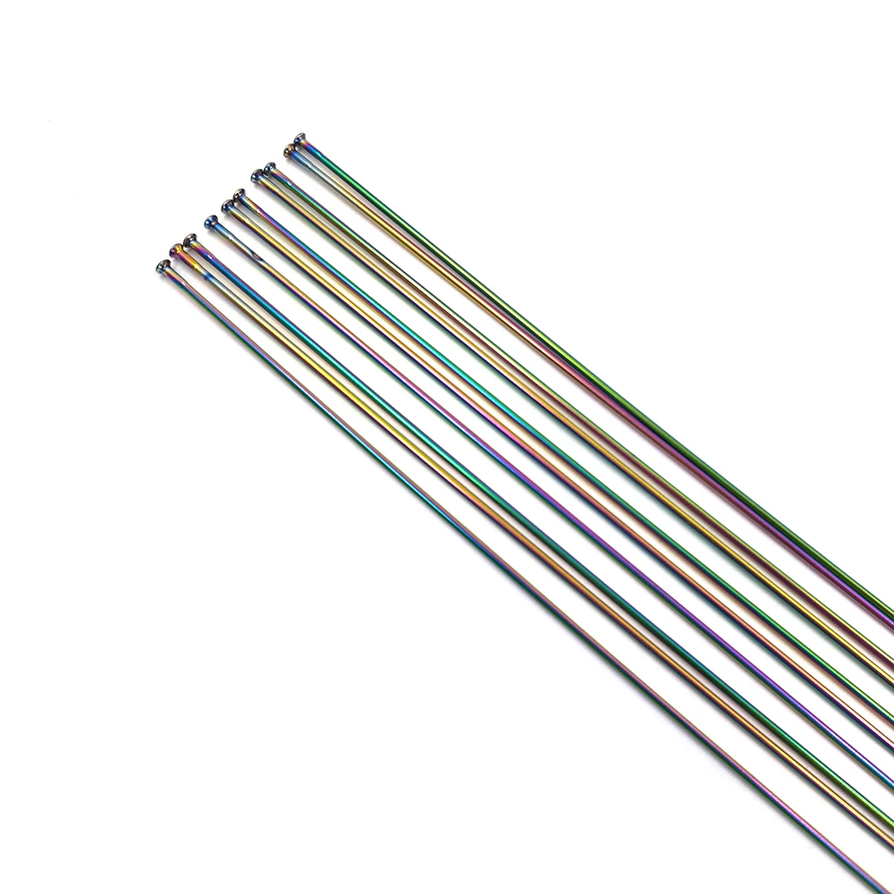 12pcs/Lot Straight Pull Pillar PSR14 Original Rainbow Round Head Ray MTB Road Bike Spoke 14G 2.0mm Stainless Steel High Strength