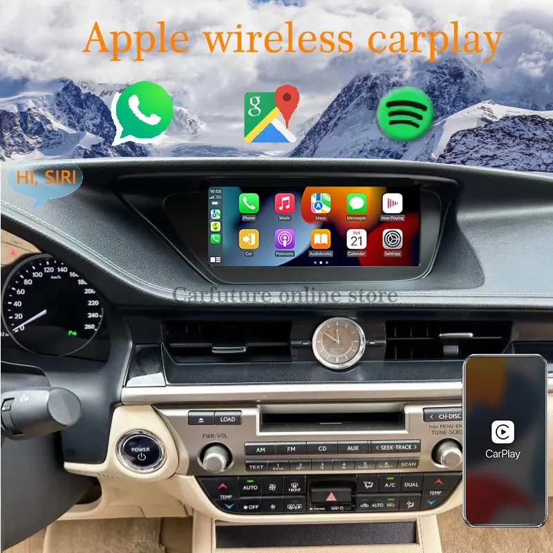 For Lexus ES350 Android 14 Qualcomm ES400 ES200 CarPlay Car Radio Stereo GPS Navigation HD 10.25Inch Screen Multimedia Player