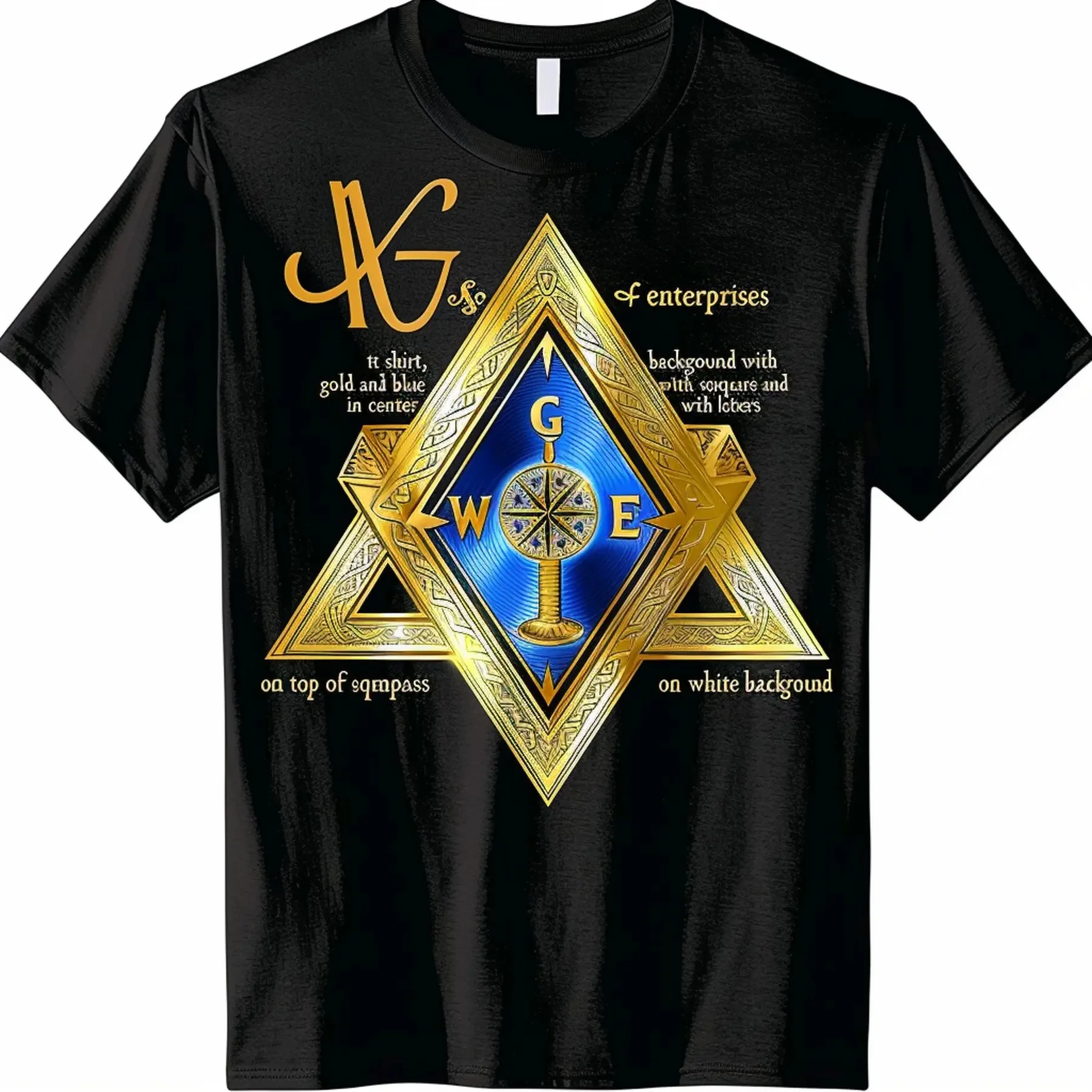 

Fantasy Style Stylish Freemason G Symbol & Square Compass T-Shirt 100% Cotton O-Neck Short Sleeve Casual Mens T-shirt Size S-3XL