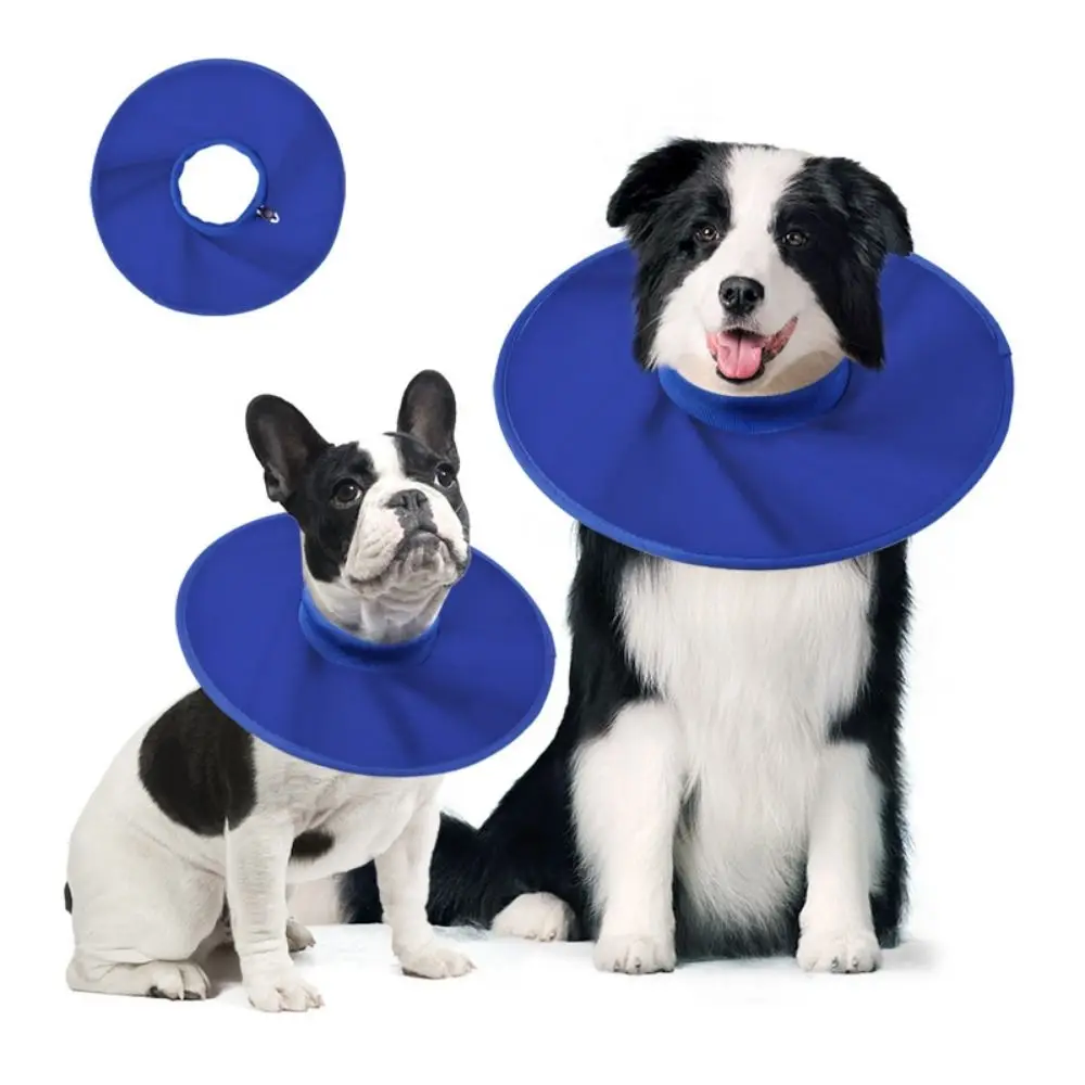 

Oxford Cloth Pet Recovery Collars Adjustable Waterproof Pet Neck Cone Protective Portable Cat Cone Elizabethan Collar Grooming
