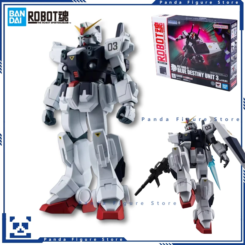 In Stock Original Bandai ROBOT Soul RX-79BD-3 Blue Destiny Unit 3 Action Figure Gunpla Boys Toy Mecha Model Anime Gift Assembly