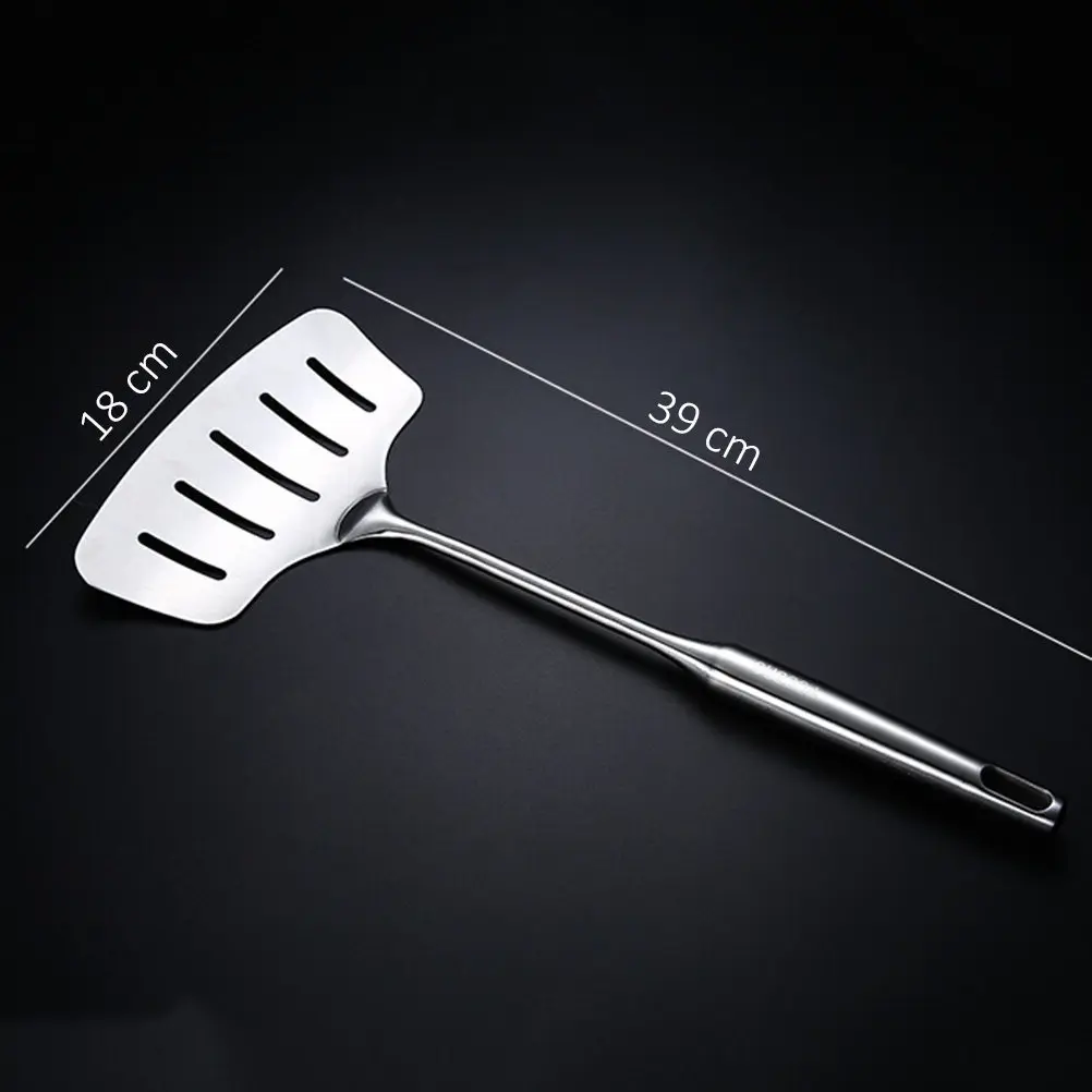 Stainless Steel Widen Slotted Fish Spatula Turner for Lifting Turning Transferring Whole Fish Fillets Steak Seafood Cakes Oil