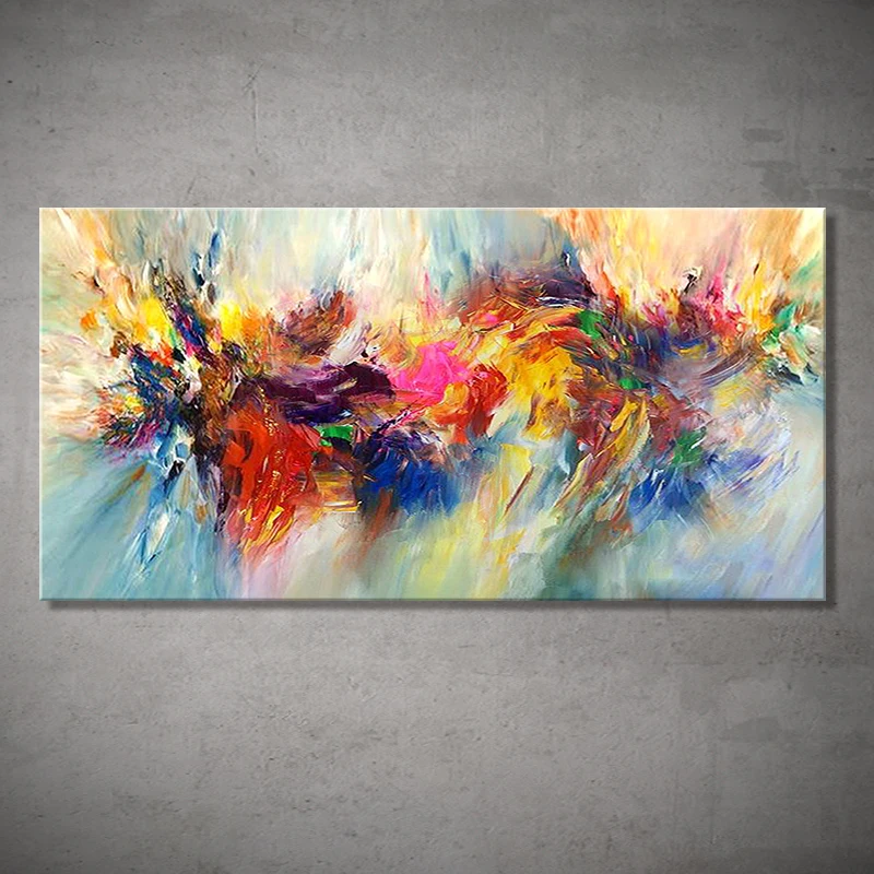 

Mintura,Hand Painted Abstract Colorful Fine Atmosphere Art Wall Picture Oil Painting On Canvas,Modern For Living Room Home Decor