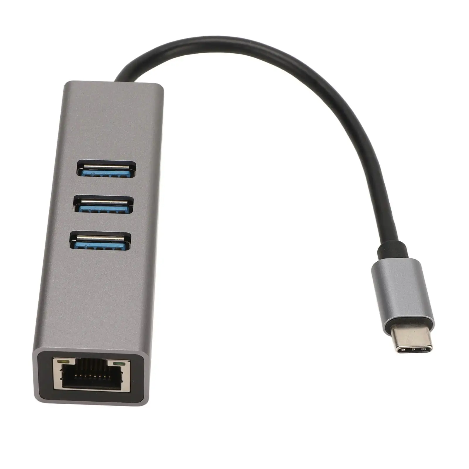 

Адаптер USB C-концентратора RJ45, док-станция Plug & Play 5 Гбит/с для Windows, MacOS, Linux — серебристо-серый