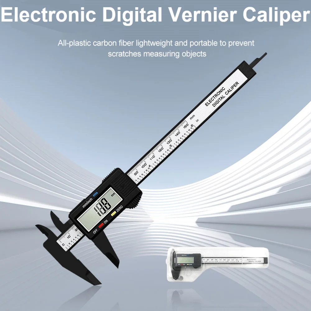 150mm Electronic Digital Caliper ABS Vernier Caliper High Precision Digital Display Ruler Micrometer Measuring Tool