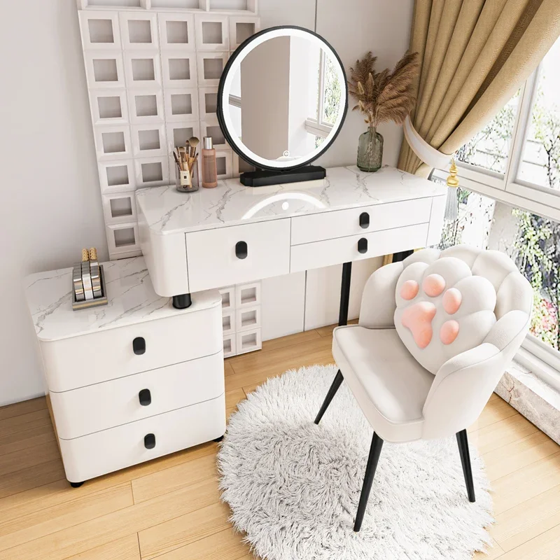 Modern Minimal Dressing Table Organizer Stand Make Up Dressers Mirror Storage Hotel Tocador Para Dormitorio Bedroom Furniture