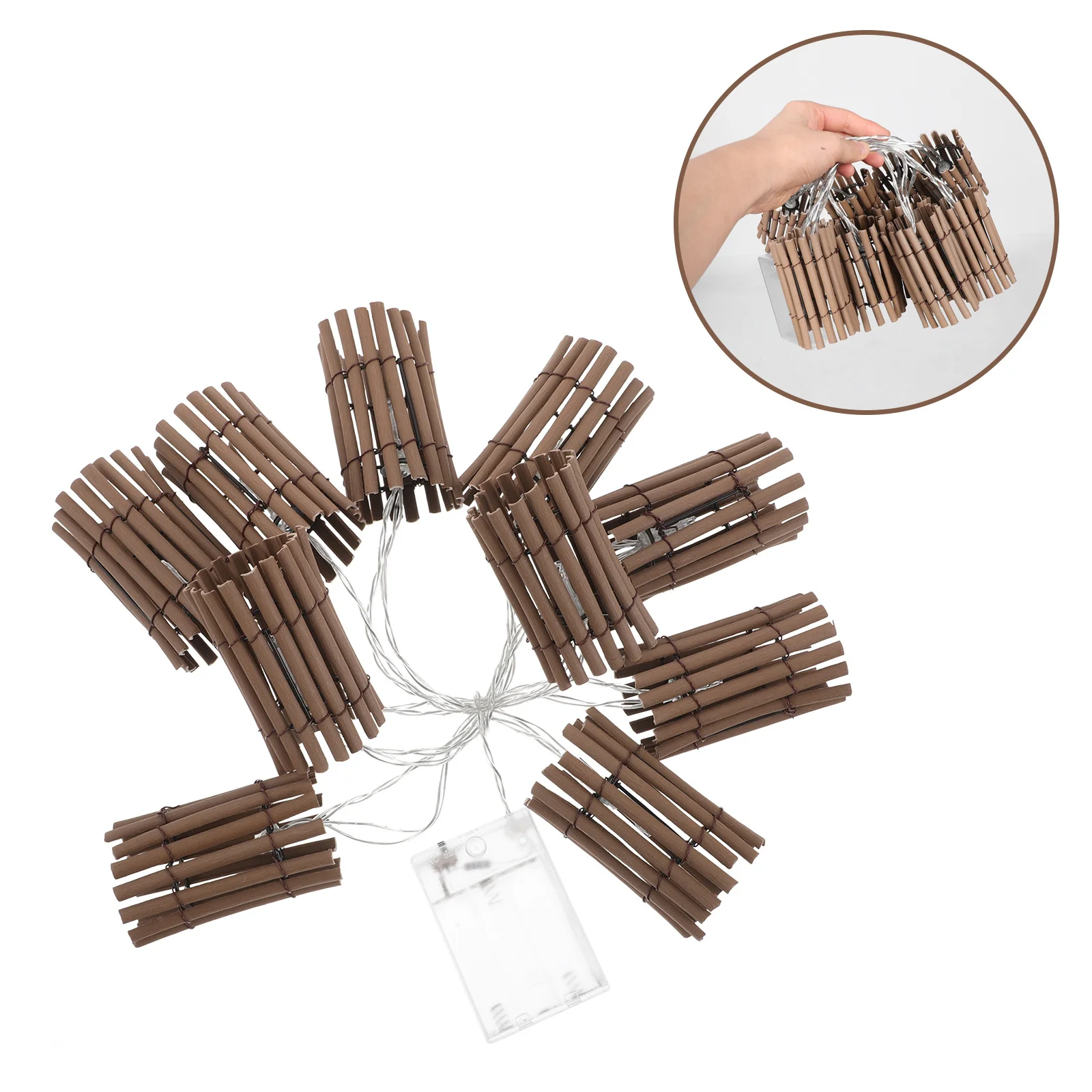 

Rattan String Lights Faux Bamboo Woven Lanterns Garden Patio Backyard Decorative Lighting Ball String Light