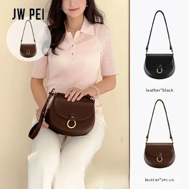 

2026 JWPEI Flap Saddle Bag Diana Single Shoulder Underarm Crossbody Bag Classic Retro Design