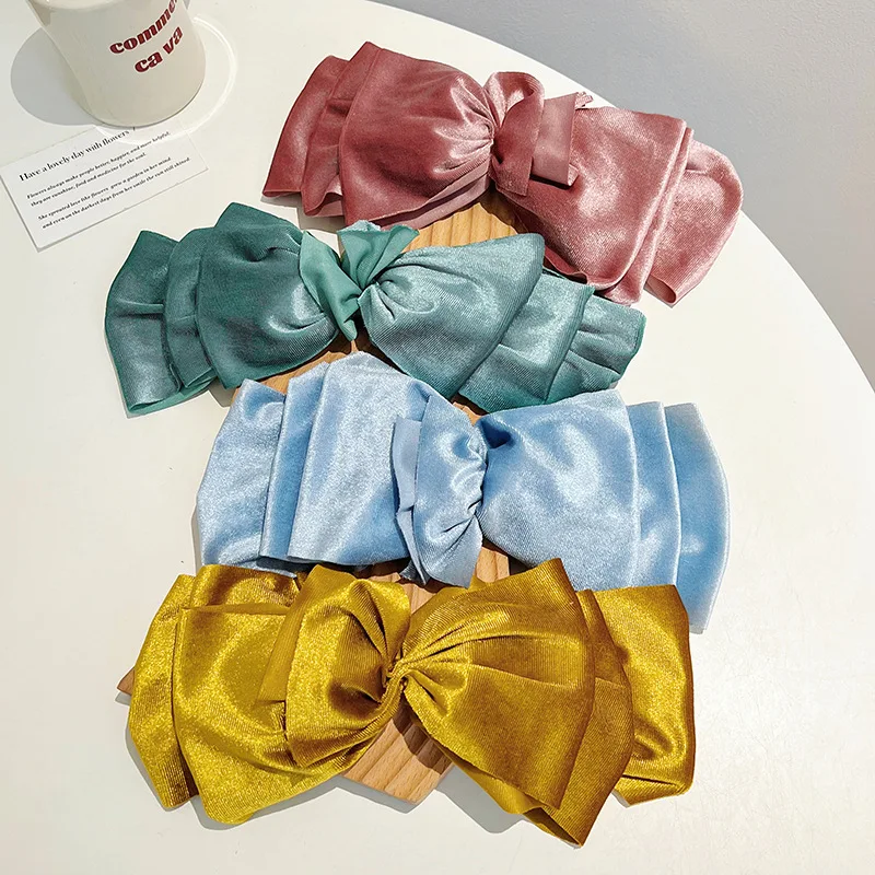 1PC Korean Large Velvet Bow Hair Clips For Women Girls Tassel Long Ribbon Hairpins Barrettes Headwear Hair Accessories Hot