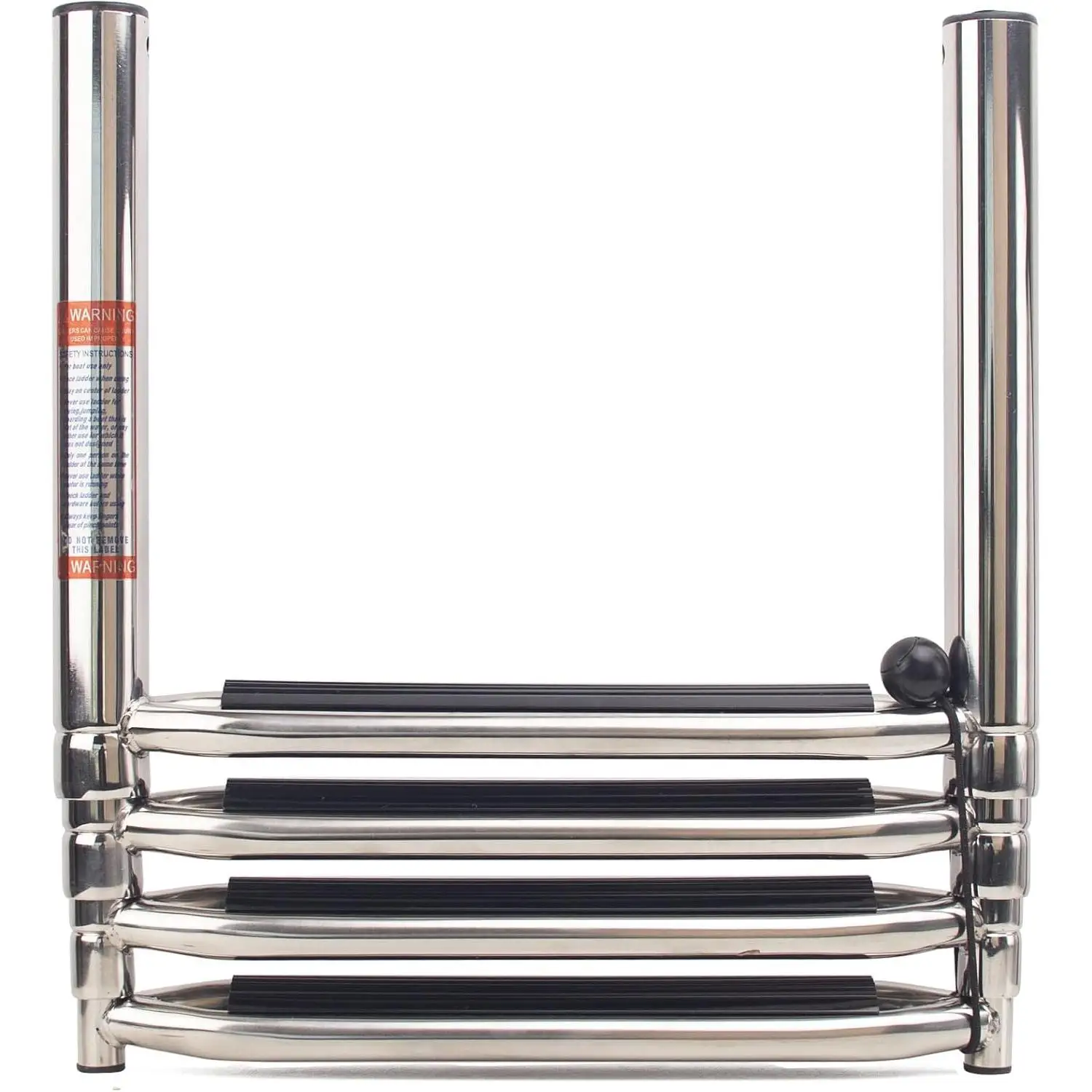 سلم قاعدة تصغير من الفولاذ المقاوم للصدأ بأربعة خطوات للقوارب العائمة - سعة 600 رطل شديدة التحمل، سلم سباحة للدخول الخلفي قابل للطي #6