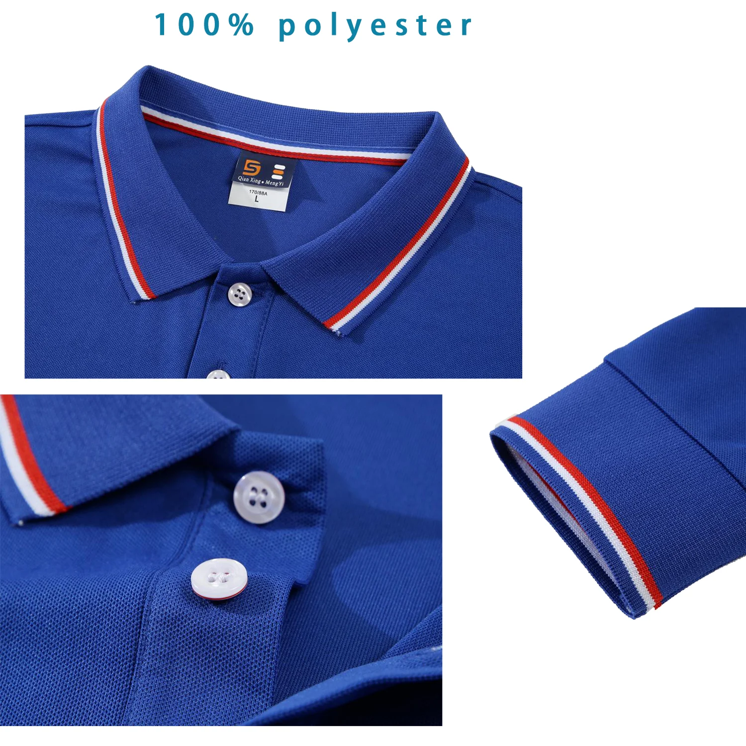 Plus Size Laple Long Sleeve Work Polo Shirt Printing Brand Text 100% Polyester Casual Custom Logo Autumn Tops Women