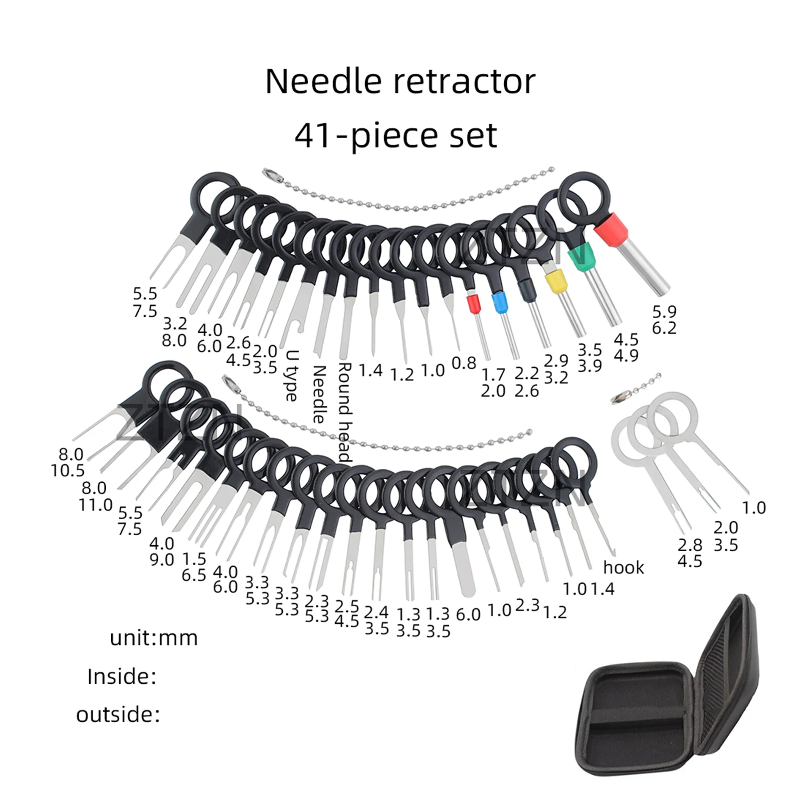 41/38PCS Waterproof Bag Terminal Removal Kit Stylus Wiring Crimp Connector Pin Extractor Puller  Extractor Terminal Repair Tools