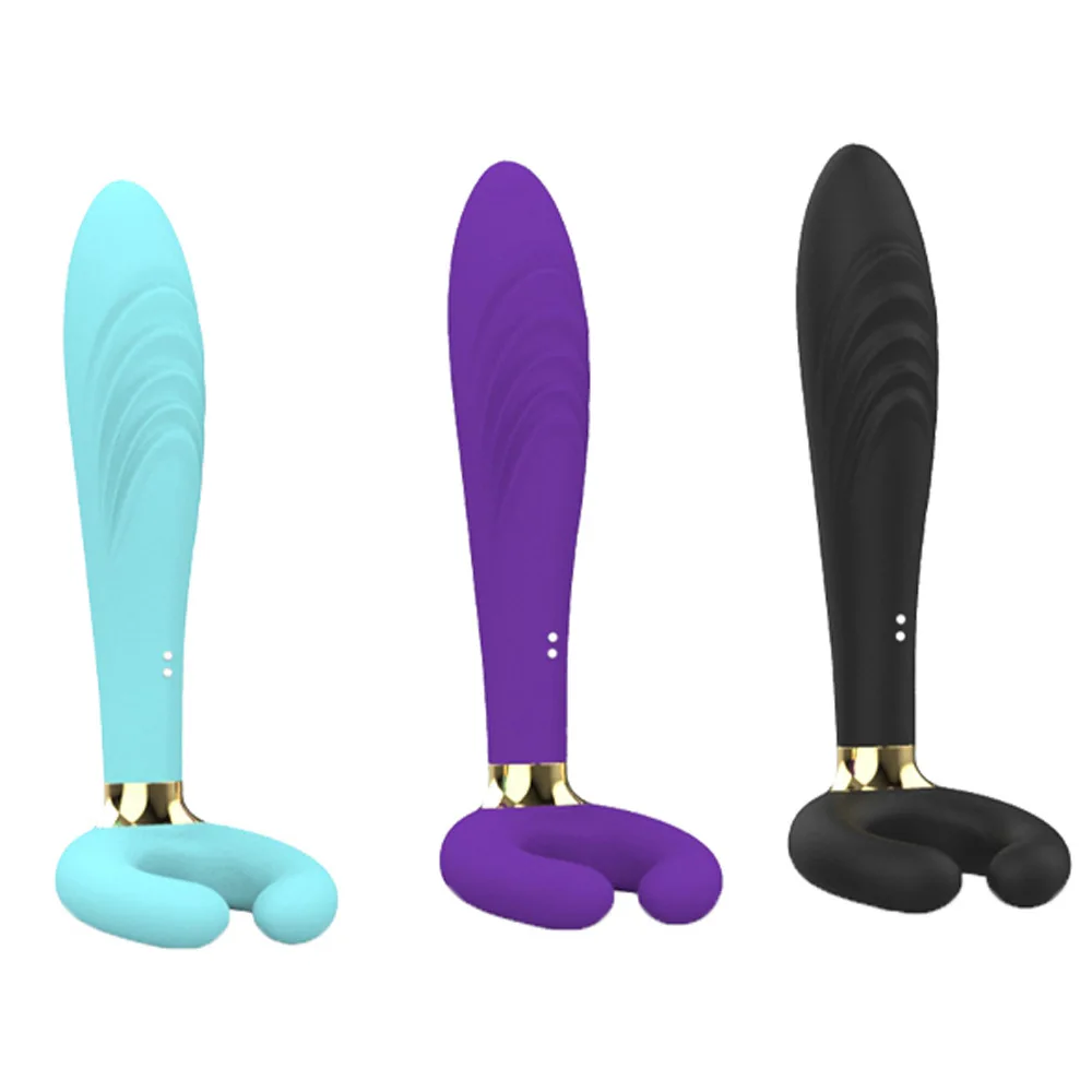 ilicone Prostate Massager Vibrator - Turquoise Rippled Anal Vibrator with Perineum Stimulator, G-Spot Sex Toy for Men Women view 3
