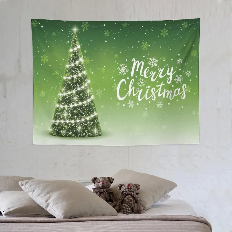 

Green Christmas Tree Tapestry Wall Hanging Home Decoration Living Room Bedroom Apartment Farmhouse