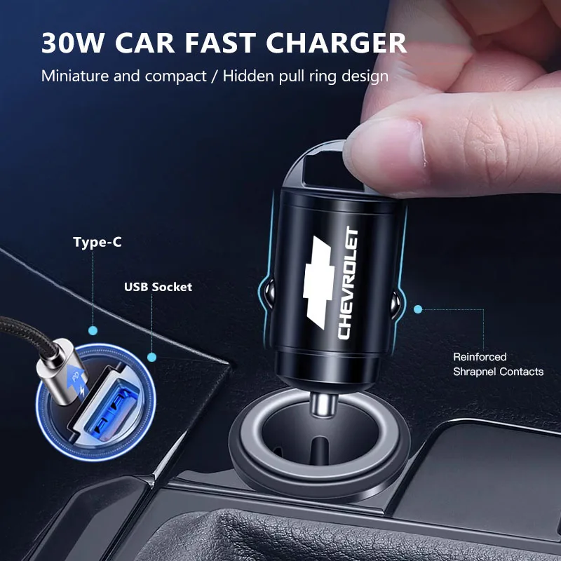 Car Fast Charger USB Type-C Ports Power Adapter Tools For Chevrolet Cruze Spark Captiva Suburban Camaro Malibu Silverado Tahoe