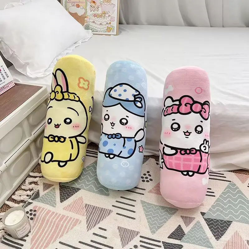 Cartoon Kawaii Ins Cylindrical Pillow Long Strip Lumbar Cushion Fully Filled Soft Fabric Decoration Versatile Simple Chiikawa