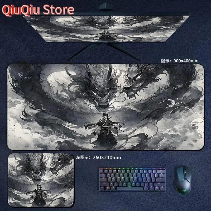 لوحة الماوس التنين الصيني أسطورة اضافية كبيرة سميكة لوحة مفاتيح الكمبيوتر حصيرة مكتبية 90*40/80*30/60*30/26*21 سنتيمتر مكتب الديكور ل Mar #4