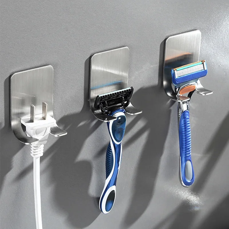 

1PC Stainless Steel Razor Holder Men Shaving Razor Stand Shelf Shaving Razor Storage Rack Bathroom Storage Hook Organizer