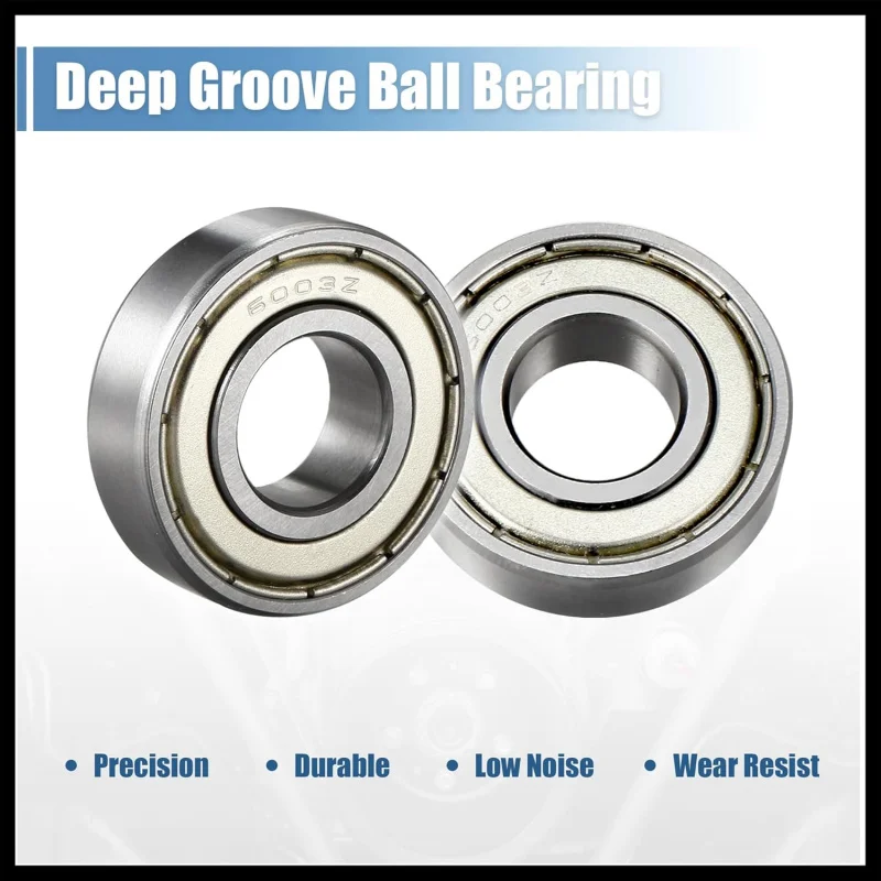 6003Z Deep Groove Ball Bearing Single Shield 60103 17mm x 35mm x 10mm Chrome Steel Bearings Pack of 1 Replacement Durable