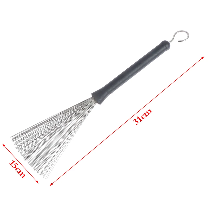 Newly Metal Wire Drum Brushes Cleaning Tool Portable Jazz Musical Retractable Sticks Drum Brushes