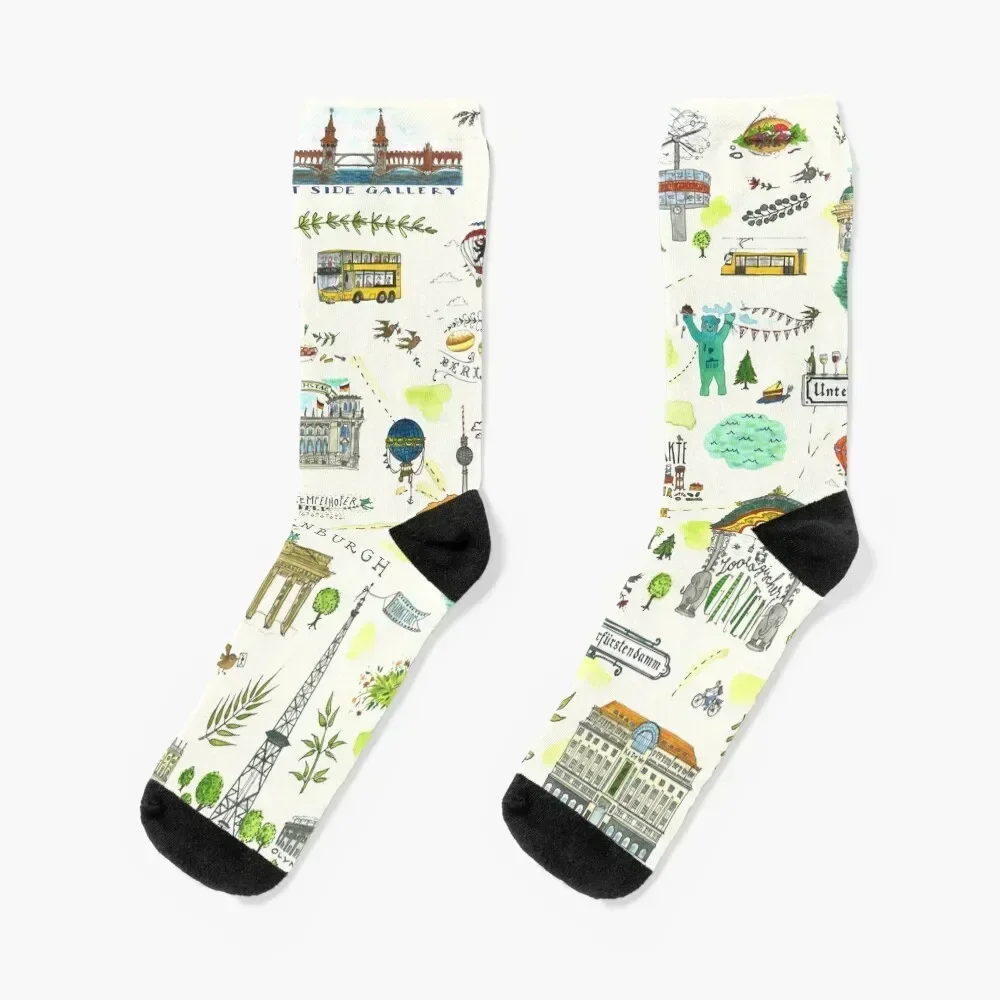 

Berlin Map Socks kawaii christmass gift Girl'S Socks Men's