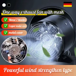 Kitchen household exhaust fan industrial powerful exhaust fan bathroom silent net exhaust fan extra large suction one-way