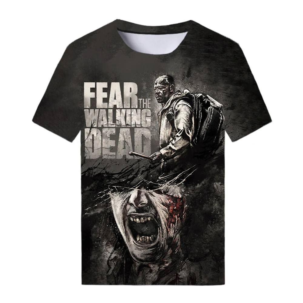 The Walking Dead T-Shirts Horror 3D Printed Streetwear Men Women Fashion Oversized Short Sleeve T Shirt Kids Tees Tops Clothing