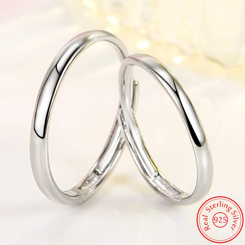 High Quality Man's 925 Sterling Silver Jewelry Fashion Simple Circle Couple Ring For Woman XY0317