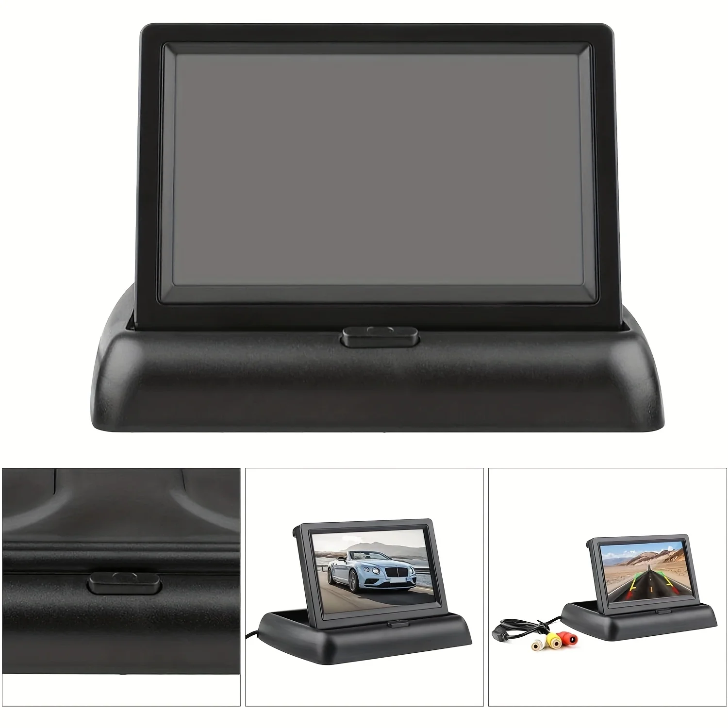 4.3-inch Folding, Desktop Display AV Line Visual Reversing Image Pickup Truck Car All-in-one Display Screen Single Product