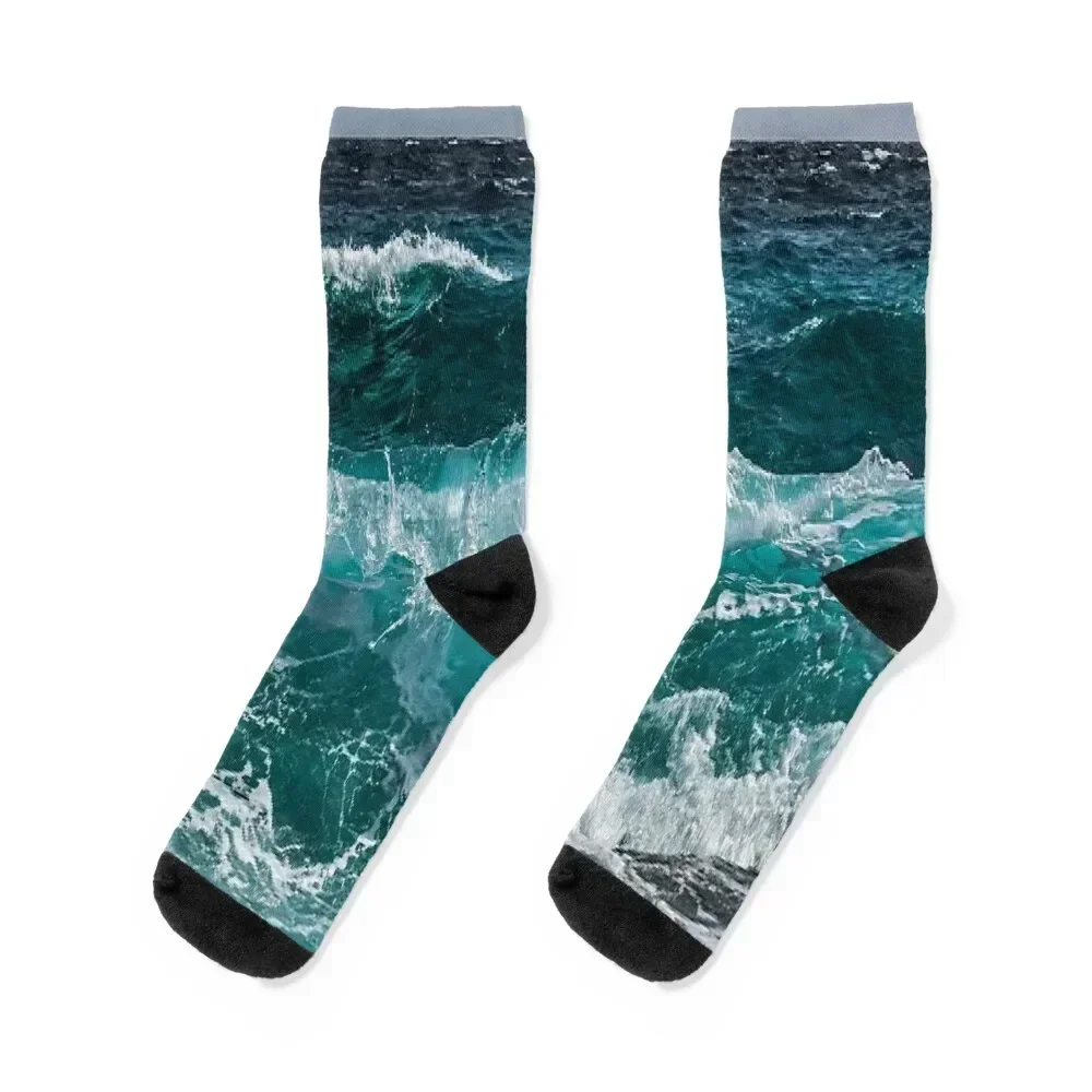 

Blue Ocean Waves Socks valentine gift ideas shoes Stockings man Socks Man Women's